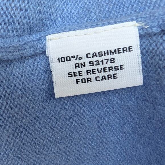 The Casmere Project Blue 100% Cashmere Short Sleeve Sweater Top, size S - Picture 6 of 7